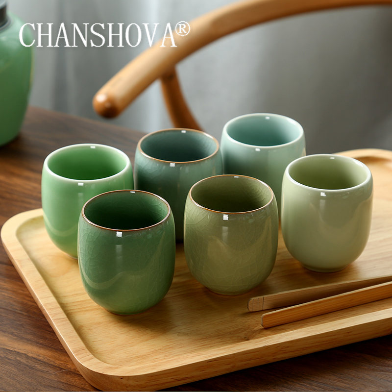 CHANSHOVA-Porcelain Tea Cup Se - Celadon Ceramic Cup ulasan dan harga