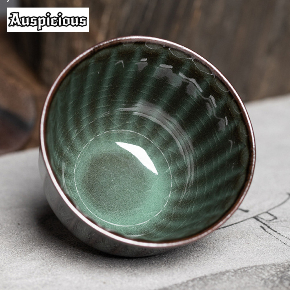 85ml Handmade Ge Kiln Iron Bod - Celadon Ceramic Cup ulasan dan harga
