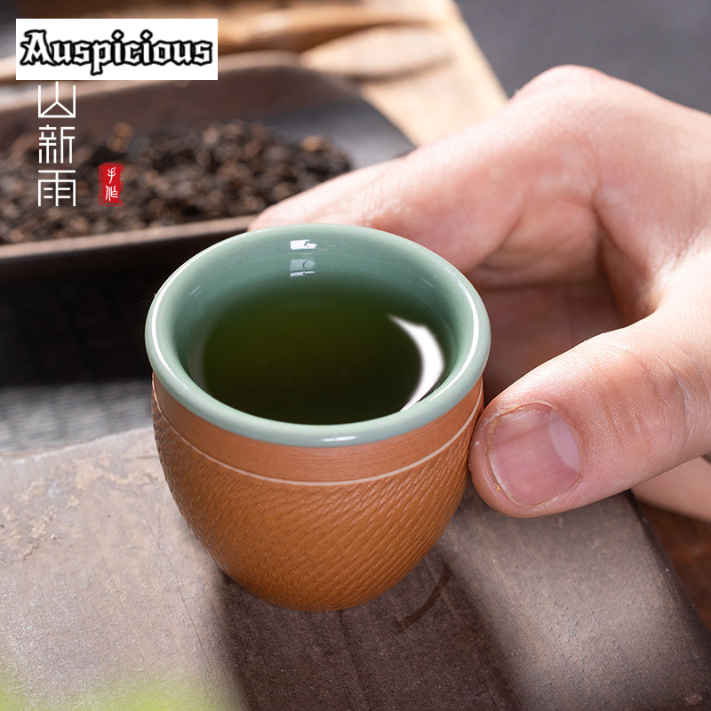 50ml Handmade Knife Jumping Ce - Celadon Ceramic Cup ulasan dan harga