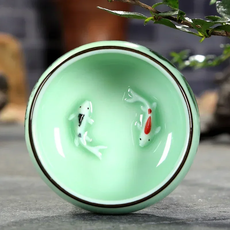 Tea Cup Ceramic  1PC Celadon H - Celadon Ceramic Cup ulasan dan harga